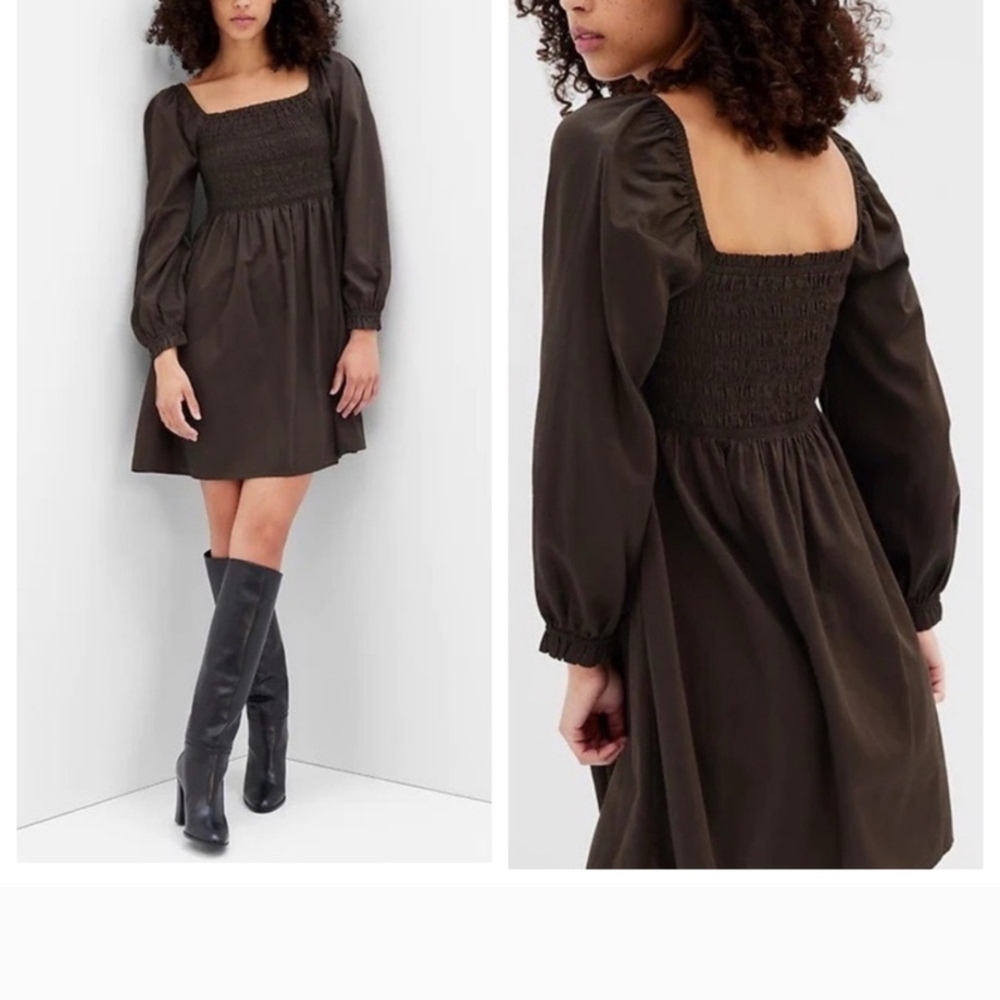 GAP Brown Bishop Sleeve Sundress